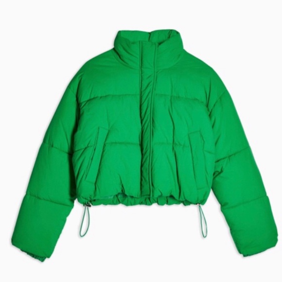 Topshop Jackets & Blazers - Topshop Green Puffer Jacket